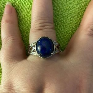 Beautiful Lapis Lazuli Ring in Sturdy Platinum Setting (sz 8.25)